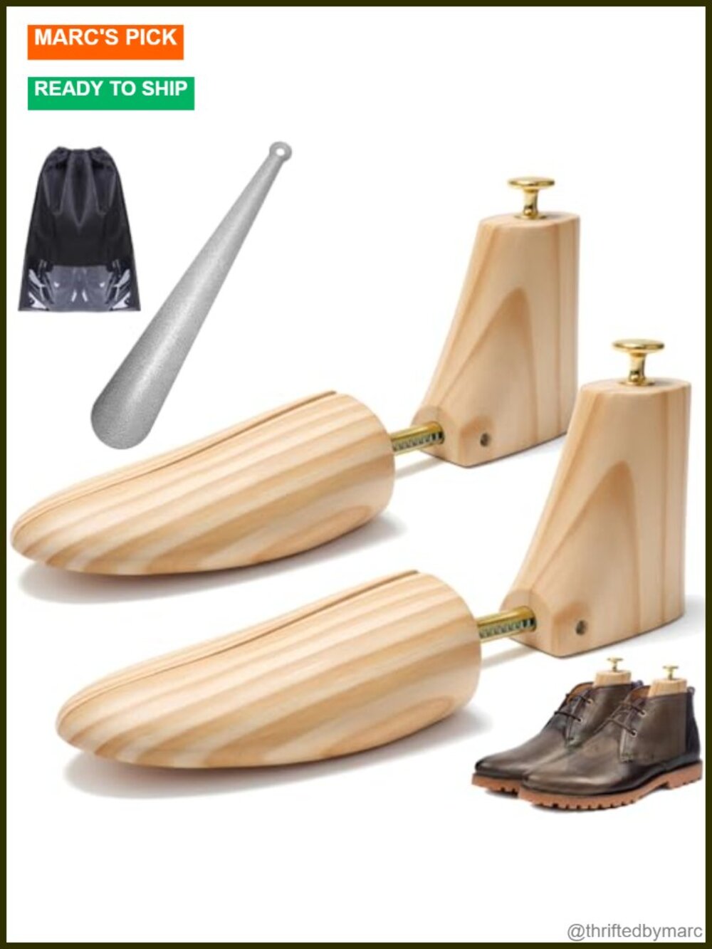 Pine Wood Boot Tree Split-Toe Shoe Stretcher Shaper for Men Women